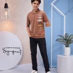 VIBECRAFT ZIP POLO -TERRACOTTA BROWN