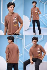 VIBECRAFT ZIP POLO -TERRACOTTA BROWN - Image 3